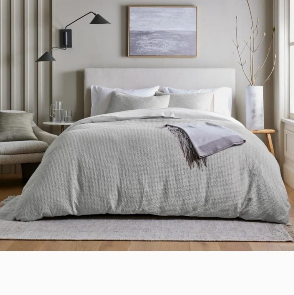 NEW Quince Duvet Cover Queen Size Organic Ribbed Cotton
